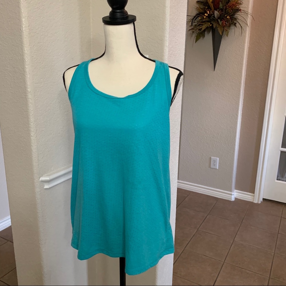 Athletic Works teal tank razorback tank top Size M